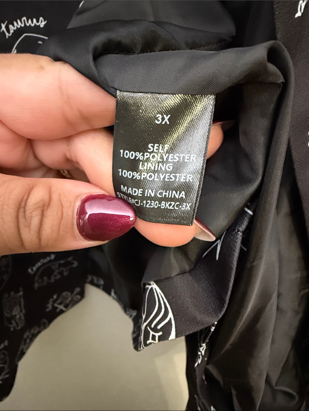 Dressed in LALA Black Zodiac Astrology Graphic Oversized Blazer Jacket size 3X - Picture 7 of 10